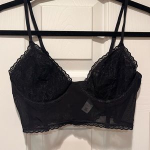 Garage Black Lace Bra Crop Top - M